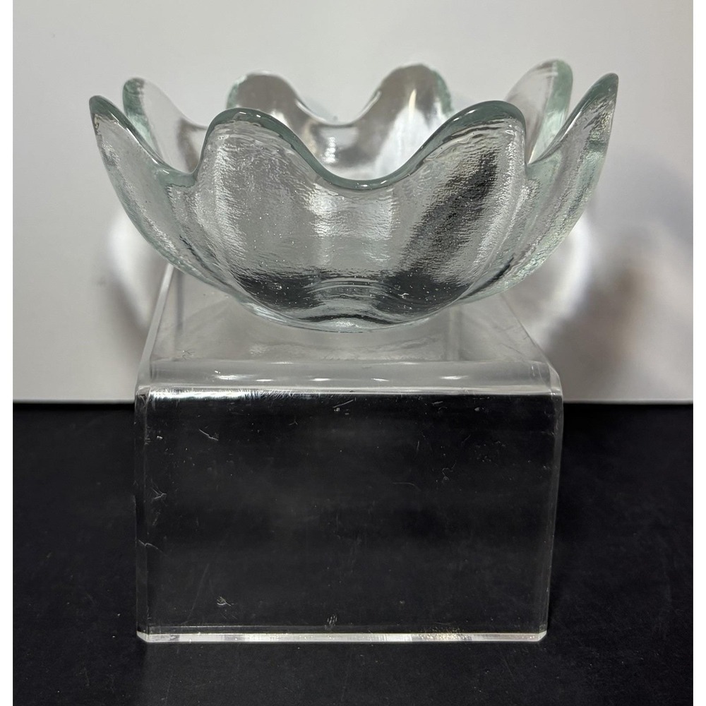 Vintage MCM Blenko Lotus Floriform Handcrafted Glass Bowl 5.5" Wayne Husted - Picture 3 of 6